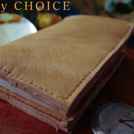 革のカシミヤ・ディアスキンのブックカバー（無染色）