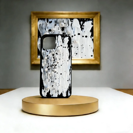 デコデン デコ電 手描き油絵ヴィンテージパールスマホケース｜抽象アート・立体質感・iPhone galaxy 全機種対応