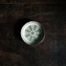 花と弓矢◆時代物　印判小皿 antiques 骨董　古民家　古道具　丁寧な暮らし。明治期