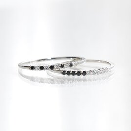Tiny Pave RING of Monotone CZ / SV925 ≪送料無料≫ モノクロ 白黒