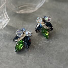 YK2-【 KRAMER 】クレイマー・ヴィンテージイヤリング Emerald Green Sapphire Blue
