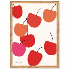 チェリーチェリー　フルーツ　送料無料 　あらゆるお部屋のポスター　イラスト　アートポスター　アート/sei検索新着順　3961