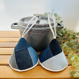 三角鍋つかみstaub　ストウブ　ホーロー　鍋つかみ　ミトン