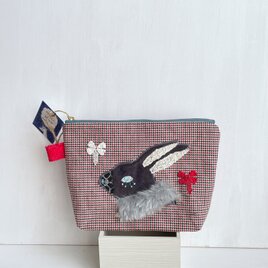 うさぎとお花のポーチ