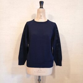 【2026♡新作】コットン100％ギマ加工クルーネックプルオーバー(長袖）ブラックネイビー