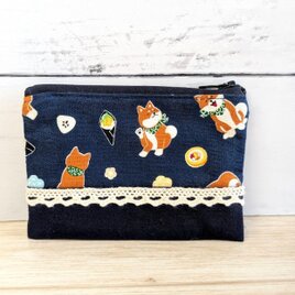 しばいぬさんが可愛い小さなポーチ・カード入れ・小銭入れ