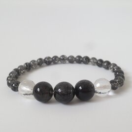 ブラックルチルクォーツ　ブレスレット