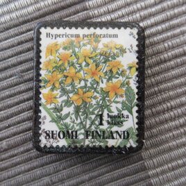 フィンランド　花切手ブローチ10718