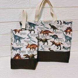 入園入学2点セット レッスンバッグ 上履き入れ 恐竜