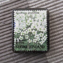 フィンランド　花切手ブローチ10719