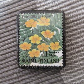 フィンランド　花切手ブローチ10723