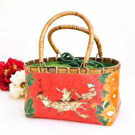 一閑張りバッグ　 “猪に乗る蛙！”   浮世絵仕上げ