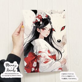 《平安の伝説 玉藻前》☘️A4 ポスター 神秘的な美 和風 神話 九尾の狐 たまものまえ イラスト アート