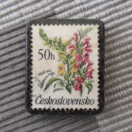 チェコスロバキア　花切手ブローチ10727