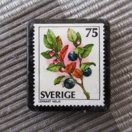 スウェーデン　花切手ブローチ10728