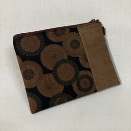 柿渋染め　ぺたんこポーチ　26A9