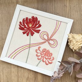 【刺繍キット】花舞う刺繍のスクエアフレーム