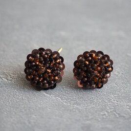 round粒々プチフリル（ブラウン）ピアス/イヤリング【受注】