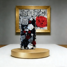 デコデン デコ電 手描き花柄油絵スマホケース｜抽象アート・立体質感・iPhone galaxy 全機種対応