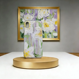 デコデン デコ電 手描き花柄油絵スマホケース｜抽象アート・立体質感・iPhone galaxy 全機種対応