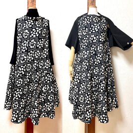 絞りのアンサンブルワンピース　着物リメイク