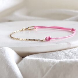 azalea  rose 14kgf×ナイロンコード ブレスレット ピンク