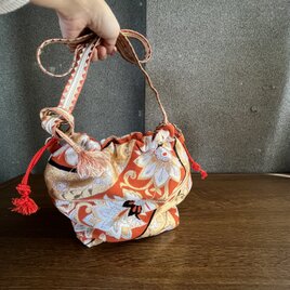 はいからどら焼き　帯リメイクショルダーバッグ