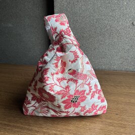 ピンクの鳥　帯リメイクハンドバッグ