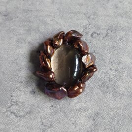 ブロンス色のバロックとスモーキークォーツ