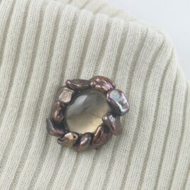 ブロンス色のバロックとスモーキークォーツ