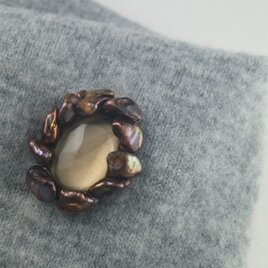 ブロンス色のバロックとスモーキークォーツ