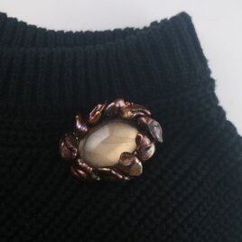 ブロンス色のバロックとスモーキークォーツ