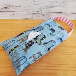 吊り下げOK！ボックスティッシュケース  箱無しタイプ(椅子柄)