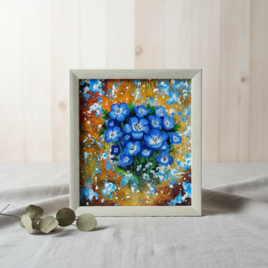 【一点もの】癒やしの油絵 【ネモフィラ】 ｜油彩画 絵画 インテリア雑貨 プレゼントにも