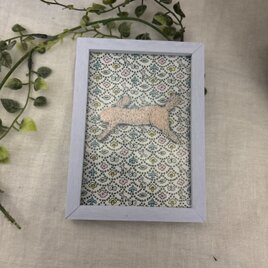 ハンドメイド★ ミナペルホネンファブリックナチュラルウッドフレームランランラン