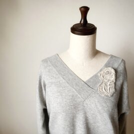 ブローチ【レースブローチ】花