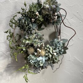 紫陽花の春を待つリース