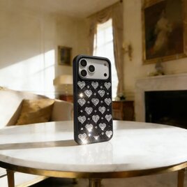 デコデン デコ電 ラインストーン スマホケース｜抽象アート・立体質感・iPhone galaxy 全機種対応