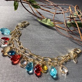 高密度ガラスの煌めき マルチカラーチェーンバッグチャーム