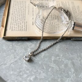 NM61-【 MONET 】モネ・ヴィンテージネックレス Clear Rhinestone Solitaire
