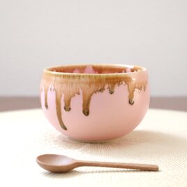 桜花釉と縁飴のお湯のみ Strawberry Chocolate
