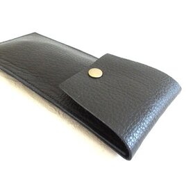 《牛革》シンプルフラットペンケース・ブラック・シュリンクレザー・0103
