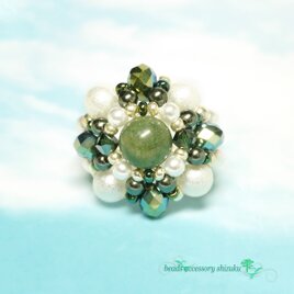 天然石リングB＊16号＊モスアゲート