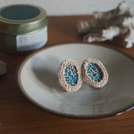 刺繍イヤリング「透明度」