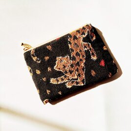 ピューマ　ハートの斑点とラメ　赤のハートのポーチ　（S）コスメ入れ　カード入れ　キーケース
