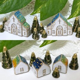 《個人ご依頼作品》淡い夜明けを映した教会・他1作品