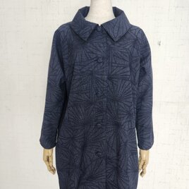 紬リメイク　大きな襟のコート