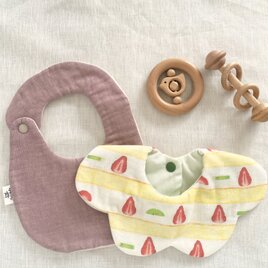 ＊もくもくベビースタイ2枚セット＊ダブルガーゼ・ショートケーキ