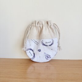 ラウンド型のミニ巾着（ラベンダー）