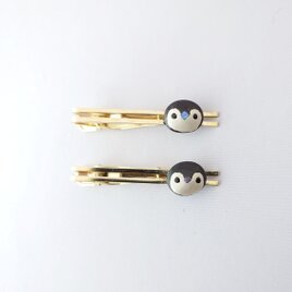 顔だけ皇帝ペンギンひな 漆タイピン
